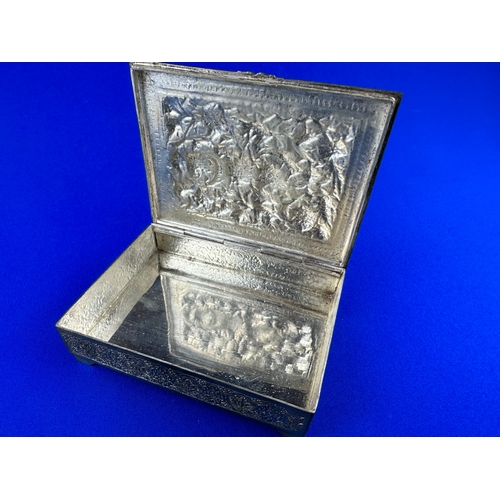 230 - Persian White Metal Trinket Box