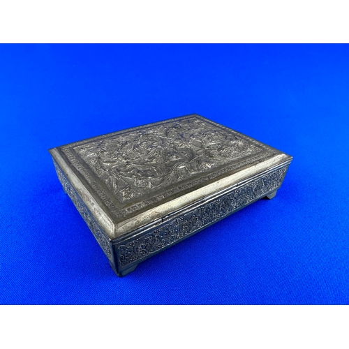 230 - Persian White Metal Trinket Box