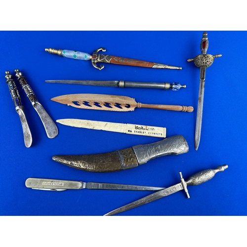 233 - Collection of Paper Knifes, Letter Openers & Daggers etc.