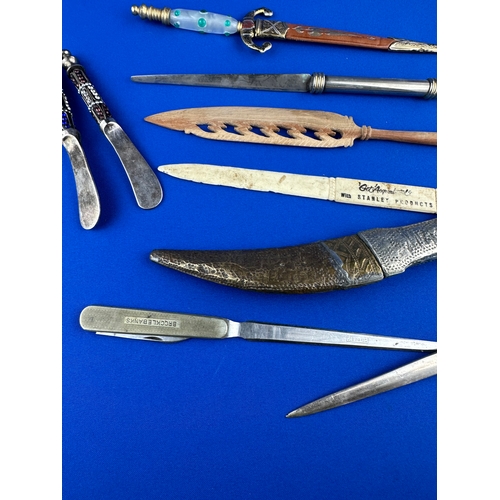 233 - Collection of Paper Knifes, Letter Openers & Daggers etc.