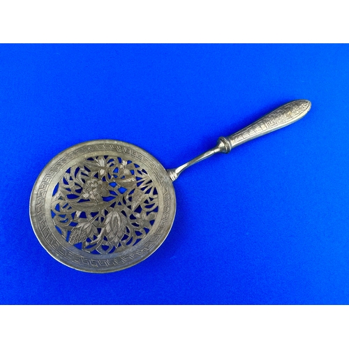 234 - Ornate Persian White Metal Rice Scoop