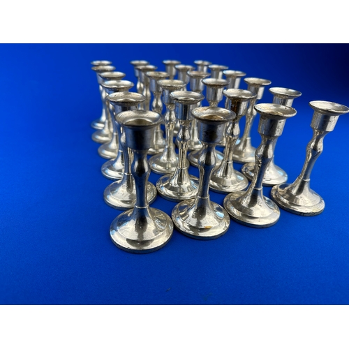 205 - 24 Small Vintage Silver Plated Candlesticks