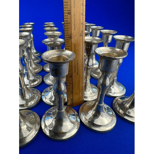 205 - 24 Small Vintage Silver Plated Candlesticks