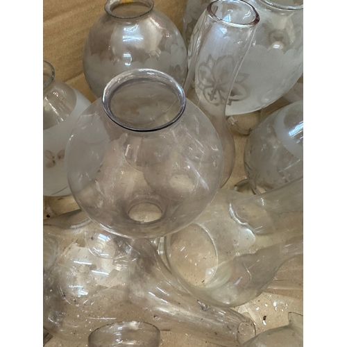 208 - Good Quantity of Glass Oil Lamp Chimneys