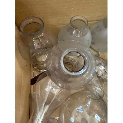 208 - Good Quantity of Glass Oil Lamp Chimneys