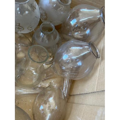 208 - Good Quantity of Glass Oil Lamp Chimneys