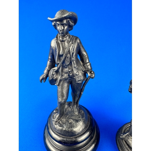 193 - Two Spelter Figures on Wooden Bases