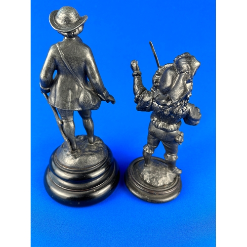 193 - Two Spelter Figures on Wooden Bases