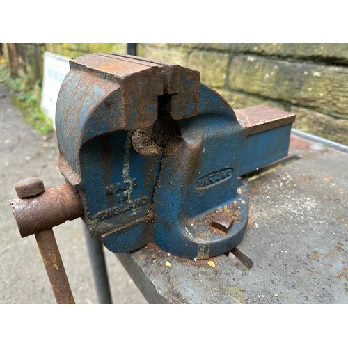 363 - Paramo No.3 Vice Mounted to Vintage Cast Iron Machine Tool Stand