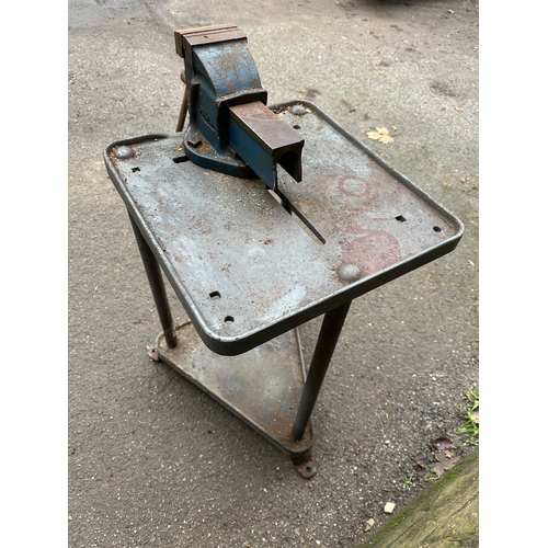 363 - Paramo No.3 Vice Mounted to Vintage Cast Iron Machine Tool Stand