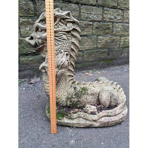 347 - Cast Concrete Chinese Dragon Garden Ornament