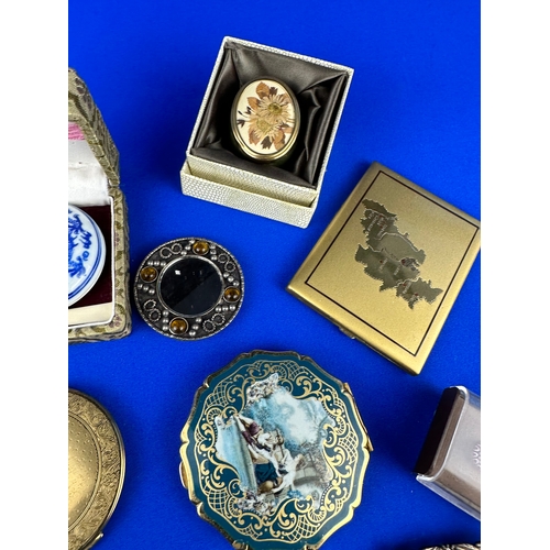 166 - Group of Compacts, Pill Boxes & Cigarette Cases.