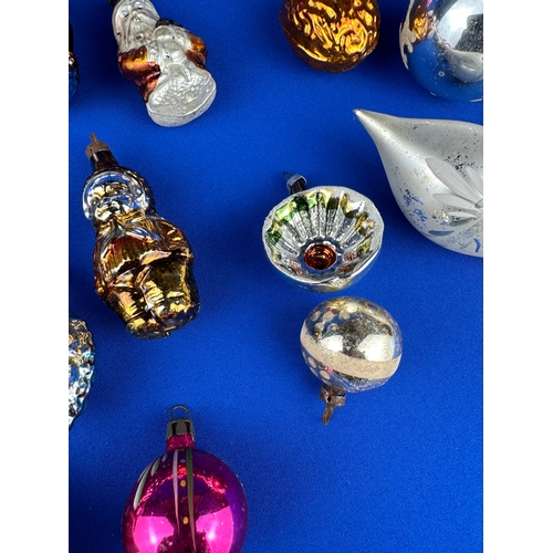 169 - Collection of Vintage Glass Novelty Shaped Christmas Decorations