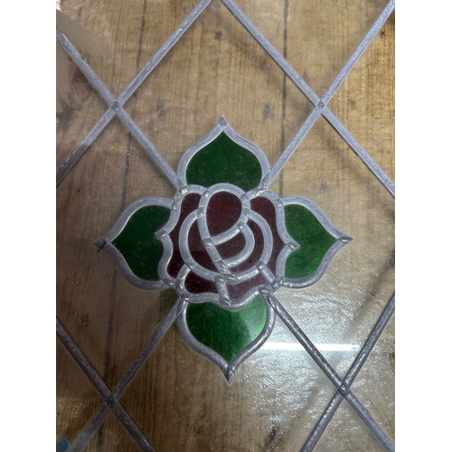 368 - Red Rose Leaded Glass Window