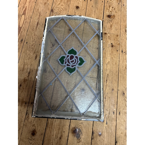 368 - Red Rose Leaded Glass Window