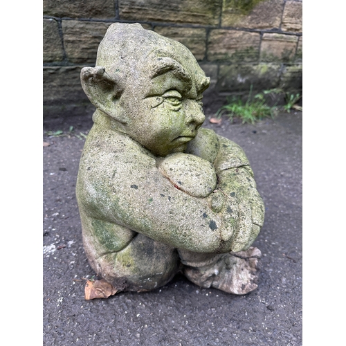 352 - Cast Concrete Seated Pixie