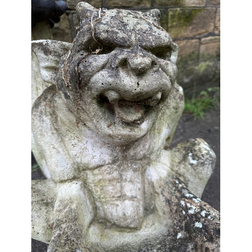 354 - Large Cast Concrete Gargoyle Garden Statue