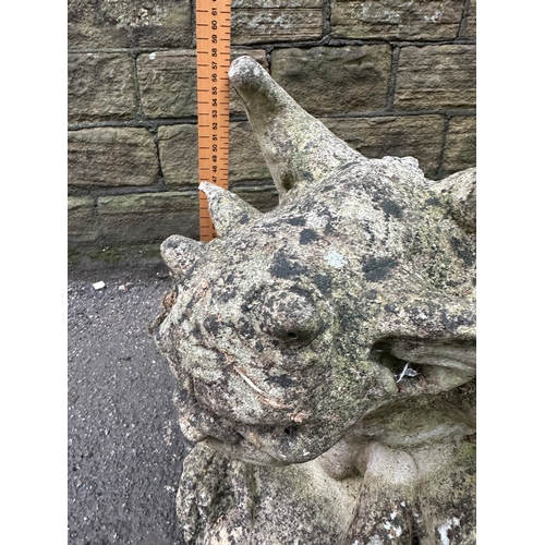 354 - Large Cast Concrete Gargoyle Garden Statue