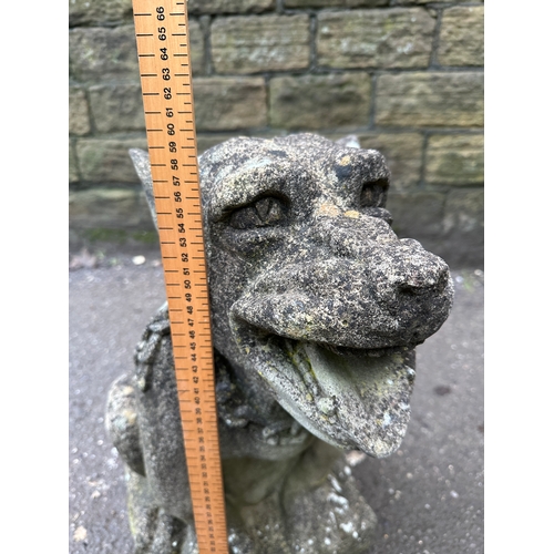 355 - Large Cast Concrete Gargoyle Dog Garden Statue