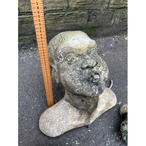 357 - Drowning Man and Hands Cast Concrete Pond-side Water Feature - lot 1 of 2