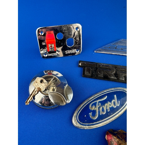 181 - Automobilia Interest including Vintage Car Badges & Petrol Caps