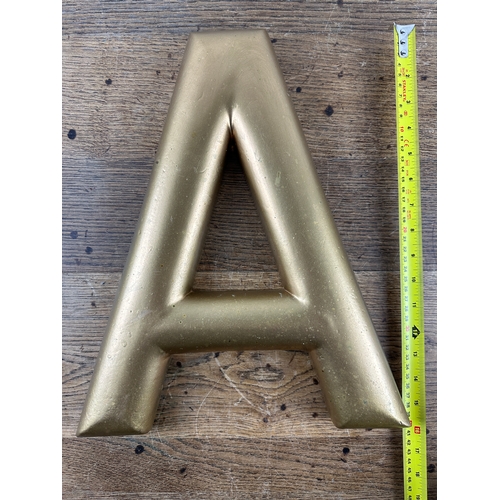 178 - Large Resin Letter 'A' in Gold Colour - 40cm