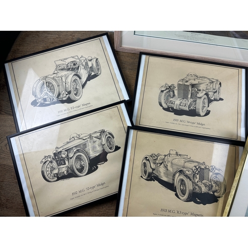 379 - Collection of Prints Relating to Vintage Motoring and Motorsport inc. Vintage MG Motors, 