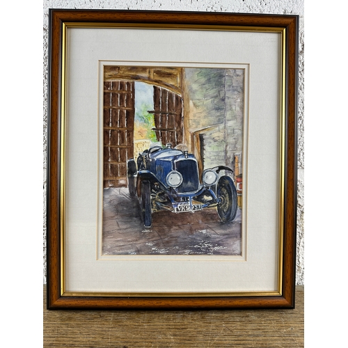 381 - Original Artist Signed Watercolour of Vintage Car