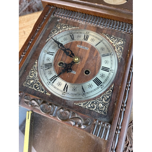 89 - Talisman 8 Day Wall Clock & Carved Plate Wall Clock