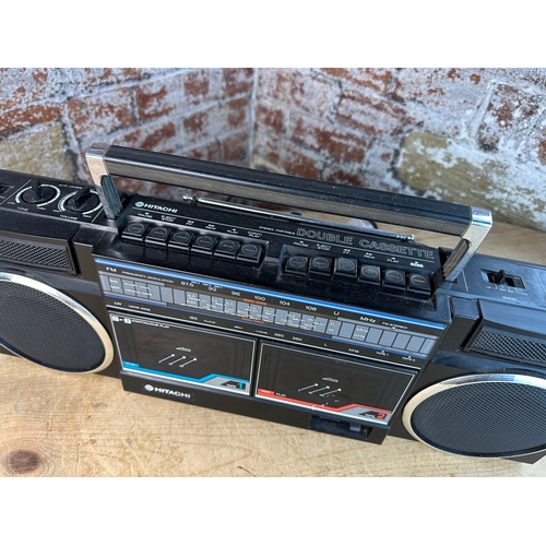 412 - Vintage Hitachi TRK-W24E Boombox Double Cassette Recorder