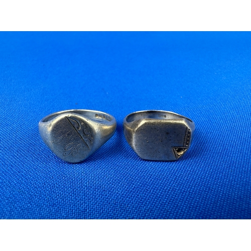 9 - Two Gents Silver Signet Rings