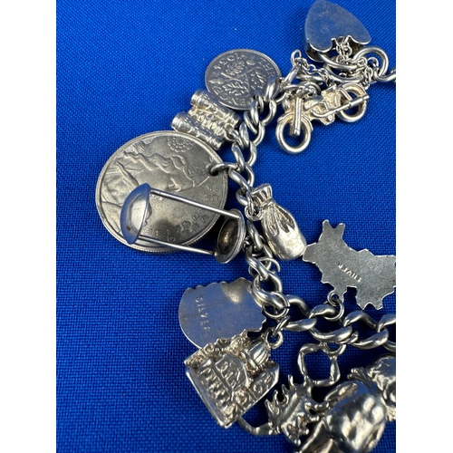 10 - Silver Charm Bracelet 51g