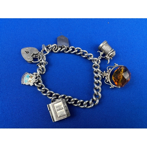 12 - Silver Charm Bracelet 39g gross