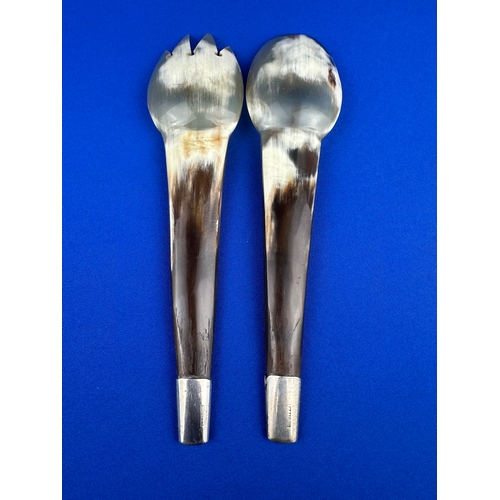 13 - Scottish Silver Mounted Horn Servers