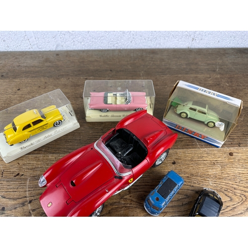 324 - Collection of Dinky, Corgi, Burago etc. Diecast Cars. inc Ferrari 250 Testarossa and Mercedes Benz 3... 