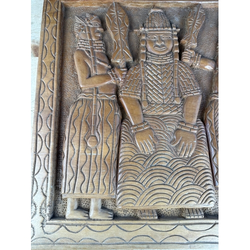 126 - African Carved Wooden Wall Panel