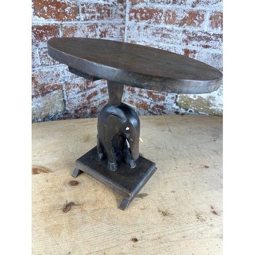 506 - Small African Carved Elephant Side Table