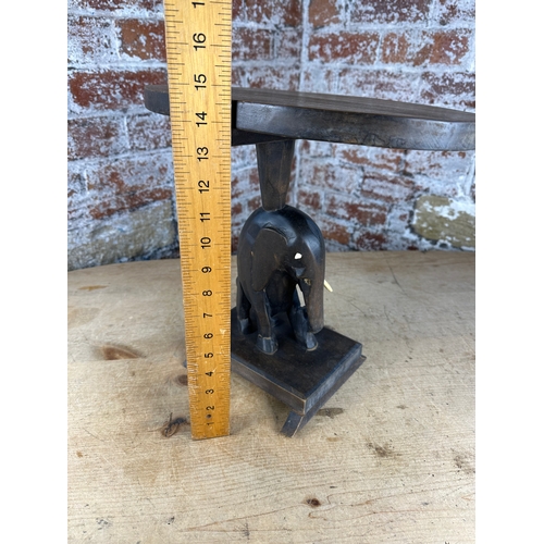 506 - Small African Carved Elephant Side Table