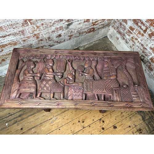 509 - Heavily Carved African Wooden Table