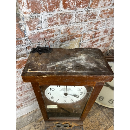 88 - National Time Recorder Co Clock & Large Slave Clock