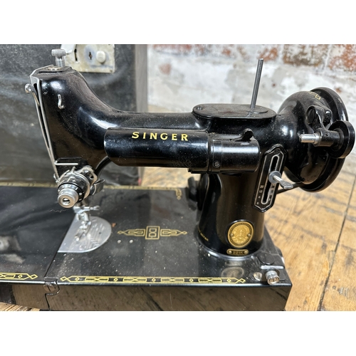 146 - Singer Sewing Machine 221k as found