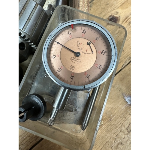 362 - Precision Machinist Tools inc. J. Rabone & Sons Machinist Level, Carl Mahr Dial Gauge in 0.01mm incr... 