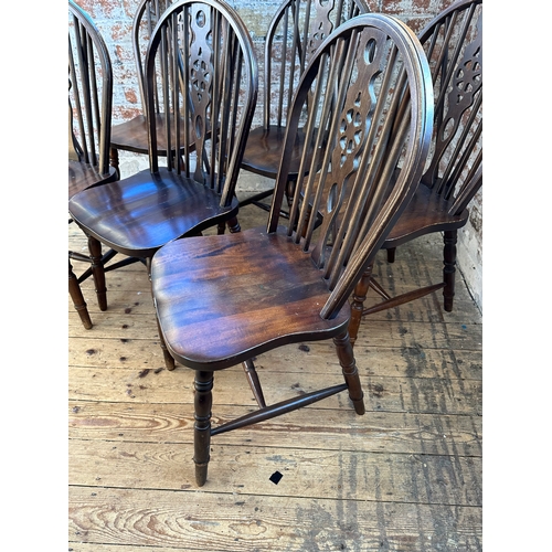 516 - 6 Very Sturdy, Good Quality Wheel Back Dining Chairs