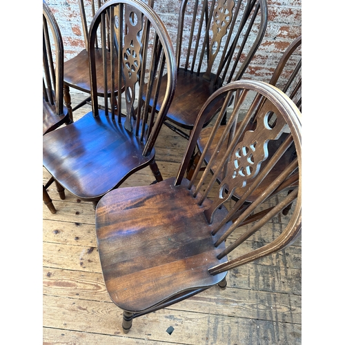 516 - 6 Very Sturdy, Good Quality Wheel Back Dining Chairs