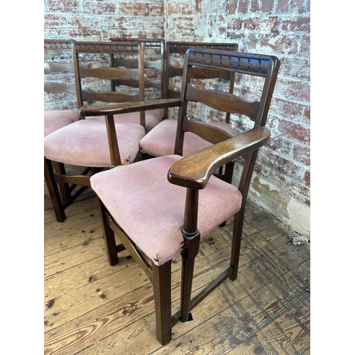 522 - Ercol Dining Chairs including Two Carvers