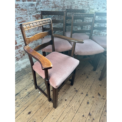 522 - Ercol Dining Chairs including Two Carvers