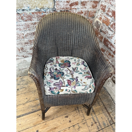 524 - Lloyd Loom Tub Chair with Upholstered Seat Cushion