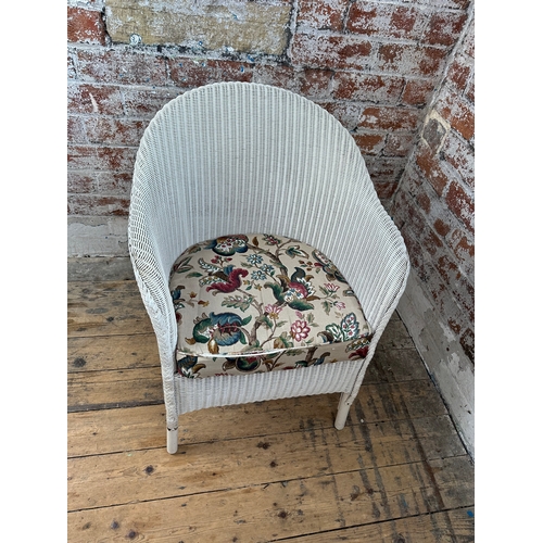 525 - Lloyd Loom Tub Chair Painted White