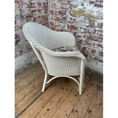 525 - Lloyd Loom Tub Chair Painted White