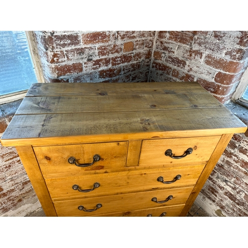 533 - Quality Industrial Look, Reclaimed Wood Style Large 2 over 3 Chest of Drawers